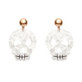 Skull Ripple Statement Earrings - White