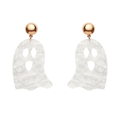 Ghost Ripple Statement Earrings - White