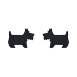 Terrier Ripple Resin Stud Earrings - Black