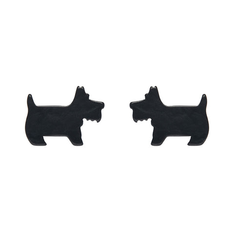 Terrier Ripple Resin Stud Earrings - Black