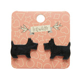 Terrier Ripple Resin Stud Earrings - Black