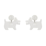 Terrier Textured Resin Drop Earrings - White