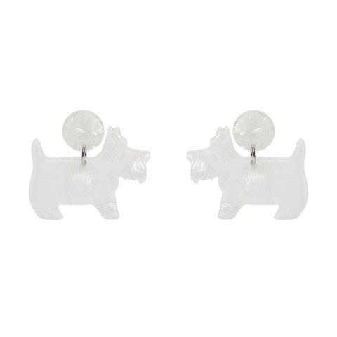 Terrier Textured Resin Drop Earrings - White