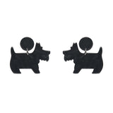 Terrier Ripple Resin Drop Earrings - Black