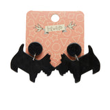 Terrier Ripple Resin Drop Earrings - Black