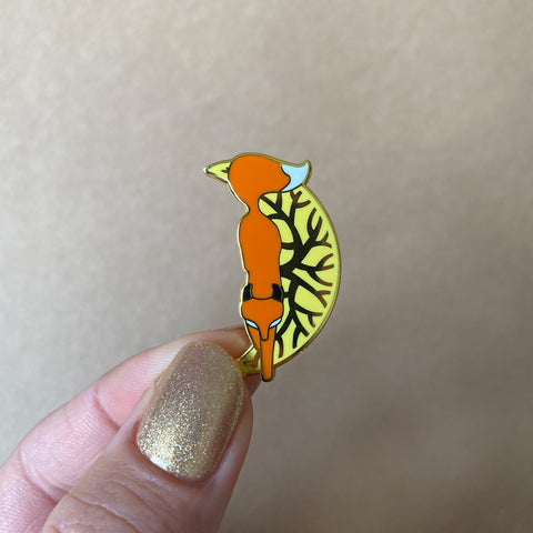 The Prowling Fox Enamel Pin