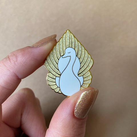 On White Wings Enamel Pin