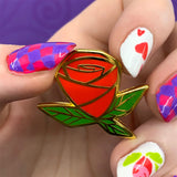Painted Rose Enamel Pin