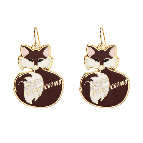 You're In"FOX"icating Enamel Drop Earrings