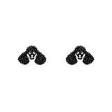 Poodle Glitter Stud Earrings - Black