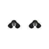 Poodle Glitter Stud Earrings - Black