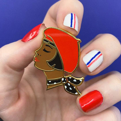 Tres Chic Enamel Pin - Red