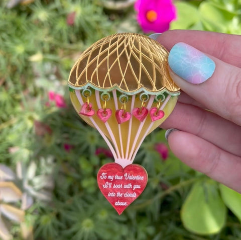 Valentines Balloon Brooch