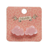 Cloud Solid Glitter Resin Stud Earrings - Pink